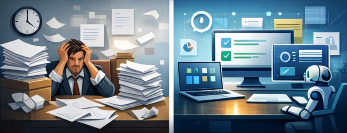 Manual work causing inefficiency — before and after AI automation